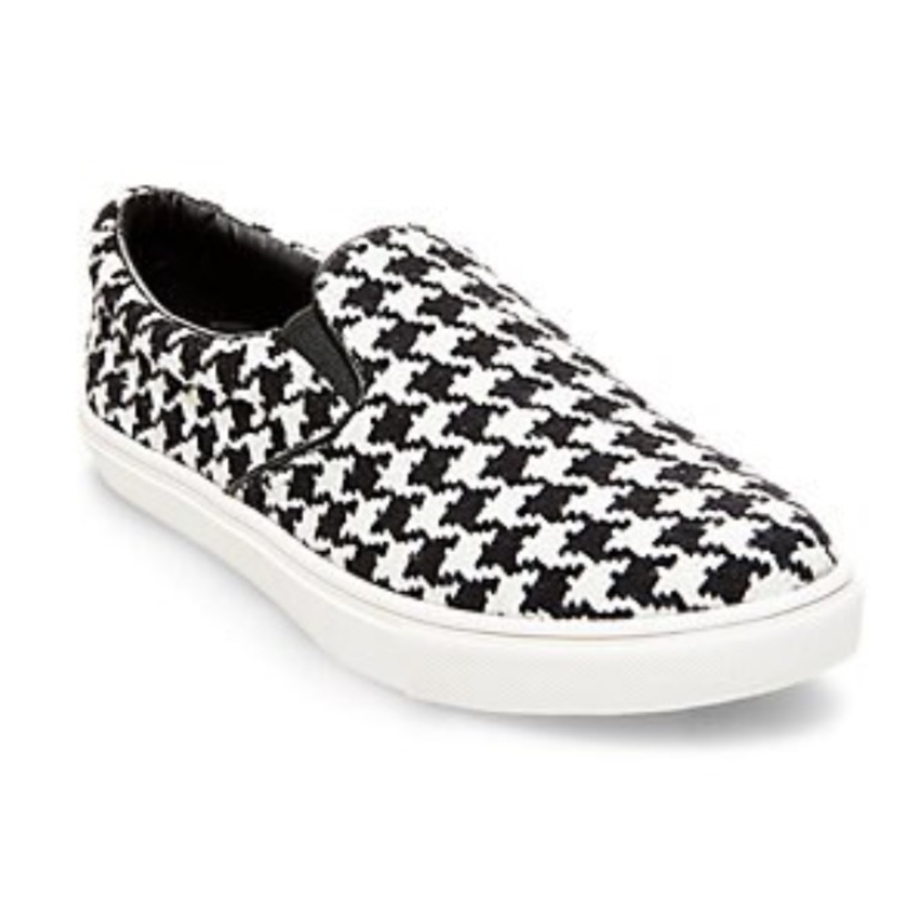 Steve Madden Black and White Houndstooth Sneakers